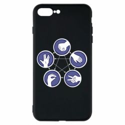 Чехол для iPhone 7 Plus Камень, ножницы, бумага, ящерица, спок