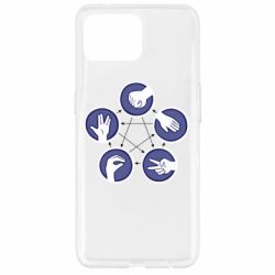 Чохол для Oppo Reno 4 Lite Камінь, ножиці, папір, ящірка, спок - PrintSalon