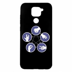 Чохол для Xiaomi Redmi Note 9 / Redmi 10X Камінь, ножиці, папір, ящірка, спок - PrintSalon