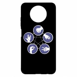 Чехол для Xiaomi Redmi Note 9 5G/Redmi Note 9T Камень, ножницы, бумага, ящерица, спок