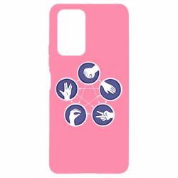 Чохол для Xiaomi Redmi Note 10 Pro Камінь, ножиці, папір, ящірка, спок - PrintSalon