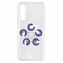 Чохол для Realme 6 Камінь, ножиці, папір, ящірка, спок - PrintSalon