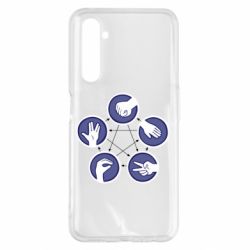 Чохол для Realme 6 Pro Камінь, ножиці, папір, ящірка, спок - PrintSalon