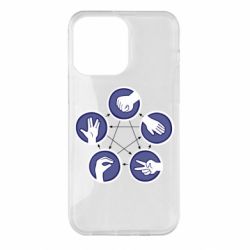 Чохол для iPhone 14 Pro Max Камінь, ножиці, папір, ящірка, спок - PrintSalon