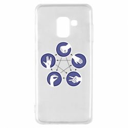 Чохол для Samsung A8 2018 Камінь, ножиці, папір, ящірка, спок - PrintSalon