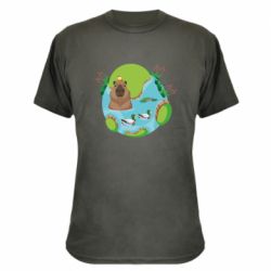 Камуфляжная футболка Капибара в воде - PrintSalon