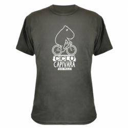 Камуфляжная футболка Капибара на велосипеде - PrintSalon