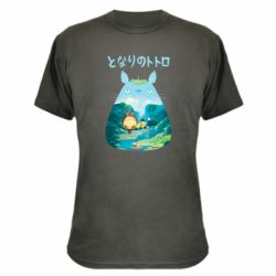 Камуфляжная футболка Тоторо на рыбалке - PrintSalon