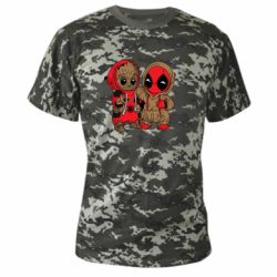 Камуфляжная футболка Baby Groot And Deadpool - PrintSalon