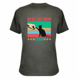 Камуфляжная футболка Best cat mom ever - PrintSalon