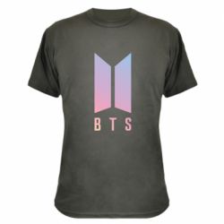 Камуфляжная футболка BTS gradient logo - PrintSalon