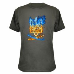 Камуфляжная футболка Горящий гербу Украины - PrintSalon