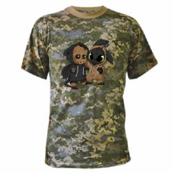 Камуфляжная футболка Groot And Toothless - PrintSalon