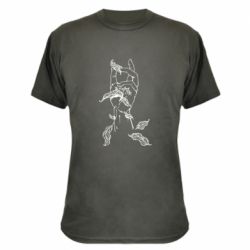 Камуфляжная футболка Hand with leafs - PrintSalon