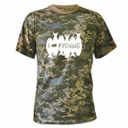 Камуфляжная футболка I Love Fishing