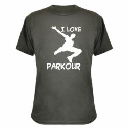 Камуфляжная футболка I love parkour - PrintSalon