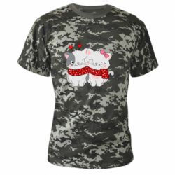 Камуфляжная футболка Kittens In Love - PrintSalon