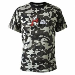 Камуфляжная футболка Кот Саймона Зима - PrintSalon
