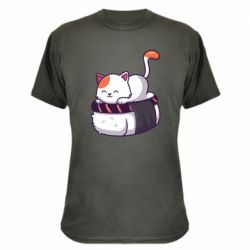 Камуфляжная футболка Котик. Суши-кровать - PrintSalon