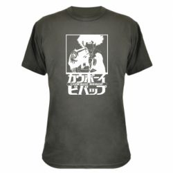 Камуфляжная футболка Ковбой Бибоп с ружьем - PrintSalon