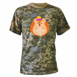 Камуфляжная футболка Little hedgehog in a hat - PrintSalon