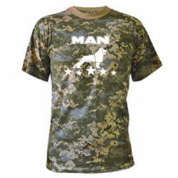 Камуфляжная футболка Man lion and stars - PrintSalon