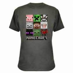 Камуфляжна футболка Minecraft character heads - PrintSalon