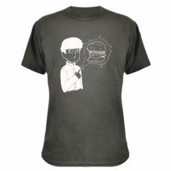Камуфляжная футболка Моб Психо и гамбургер - PrintSalon