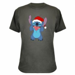 Камуфляжная футболка Новогодний Стич - PrintSalon