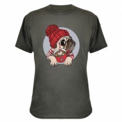 Камуфляжная футболка Pug And Coffee - PrintSalon