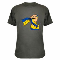Камуфляжная футболка Рука с украинским флагом - PrintSalon