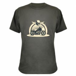 Камуфляжная футболка Skull and Bike - PrintSalon