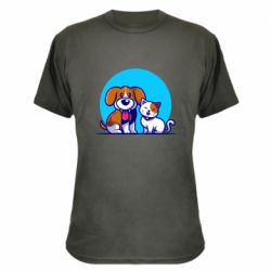 Камуфляжная футболка Собачка и котик - PrintSalon
