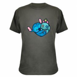 Камуфляжная футболка Стич с куклой - PrintSalon