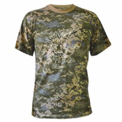 Камуфляжная футболка Sun and Moon faces - PrintSalon