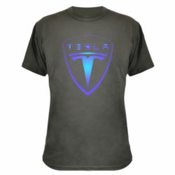 Камуфляжная футболка Tesla logo gradient - PrintSalon