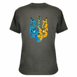Камуфляжна футболка Тризуб квіти Україна - PrintSalon