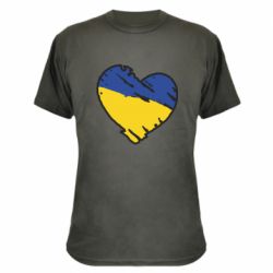 Камуфляжная футболка Украина сердце с царапинами - PrintSalon