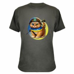 Камуфляжная футболка Военный котик - PrintSalon