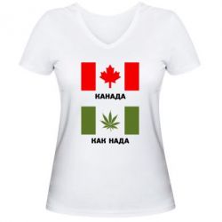 Жіноча футболка з V-подібним вирізом Канада Як треба - PrintSalon