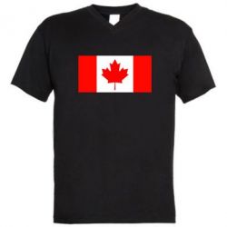 Мужская футболка  с V-образным вырезом Канада - PrintSalon