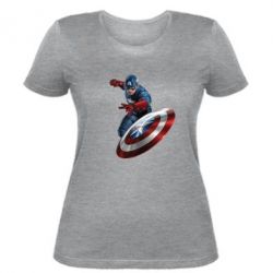 Женская футболка Капитан Америка - PrintSalon