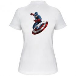 Женское поло Капитан Америка - PrintSalon