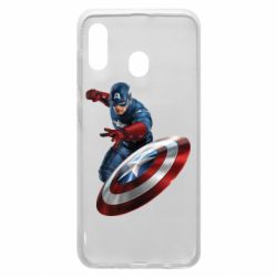 Чехол для Samsung A20 Капитан Америка - PrintSalon