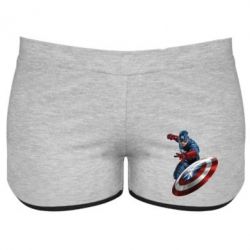 Женские шорты Капитан Америка - PrintSalon