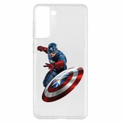 Чехол для Samsung S21+ Капитан Америка - PrintSalon