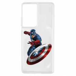 Чехол для Samsung S21 Ultra Капитан Америка - PrintSalon