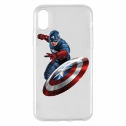 Чехол для iPhone X/Xs Капитан Америка - PrintSalon