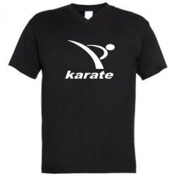 Мужская футболка  с V-образным вырезом Karate - PrintSalon
