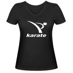 Женская футболка с V-образным вырезом Karate - PrintSalon